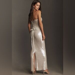 Elegant Strapless Sequin Dress